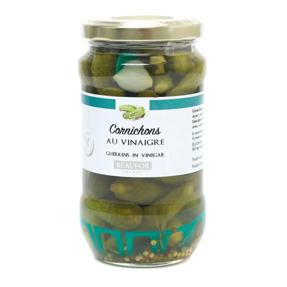Dưa Chuột Ngâm Giấm, Cornichons au Vinaigre, Gherkins in Vinegar (190g) - BEAUFOR